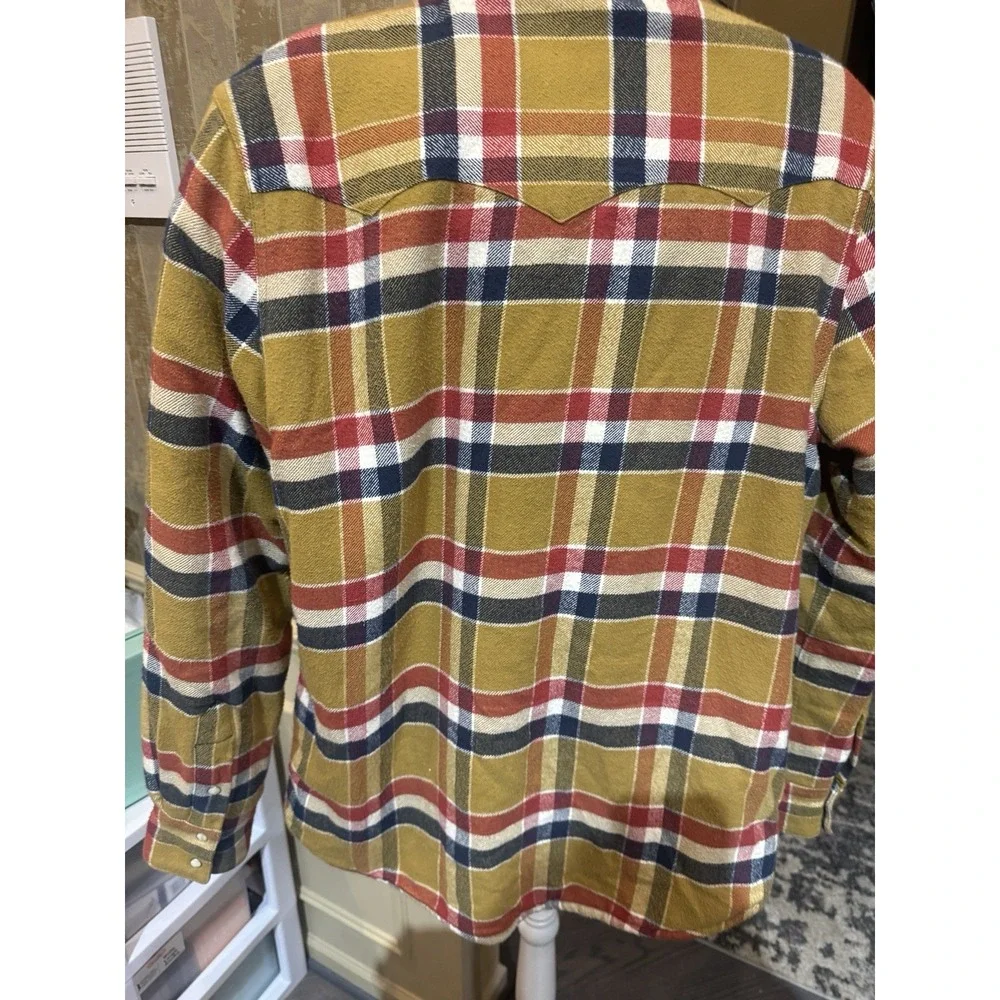 True Religion Fleece Pearl Snap Plaid Flannel Shacket Size XL Jacket Men's‎